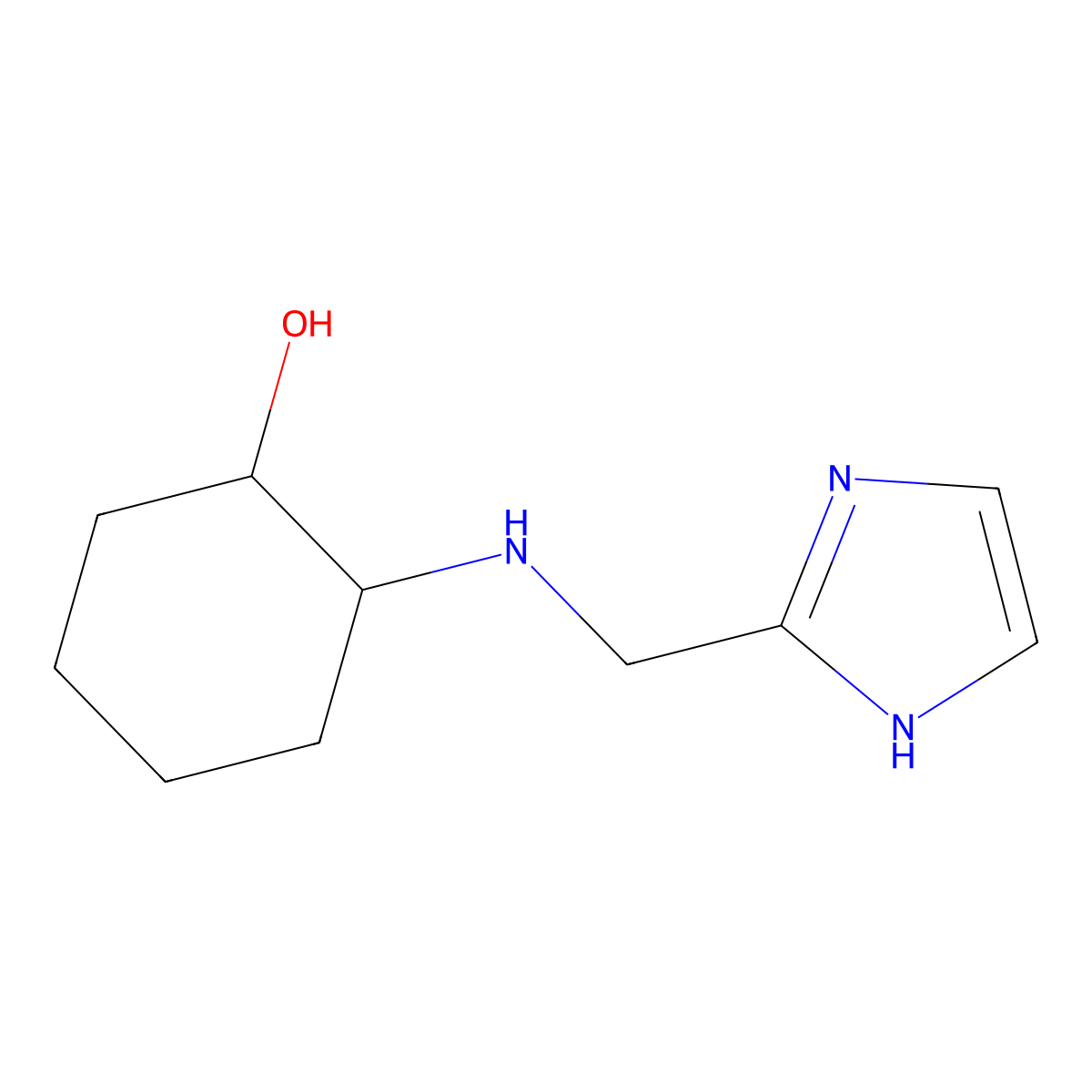 2-(((1H-Imidazol-2-yl)methyl)amino)cyclohexan-1-ol molecular structure, CAS 1247400-11-8