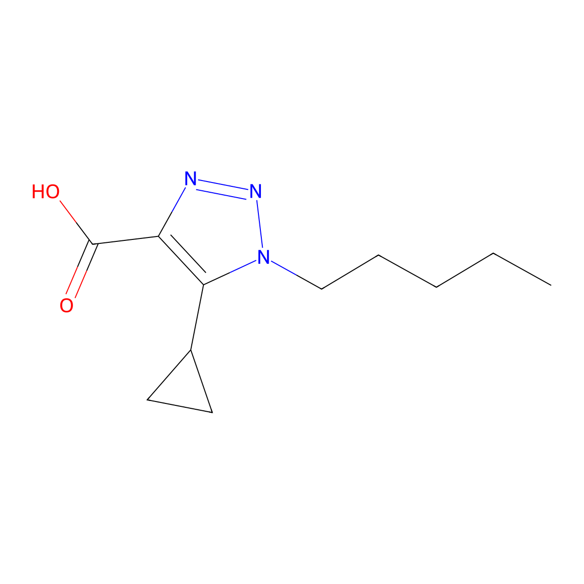 5-Cyclopropyl-1-pentyl-1h-1,2,3-triazole-4-carboxylic acid molecular structure, CAS 1247400-24-3
