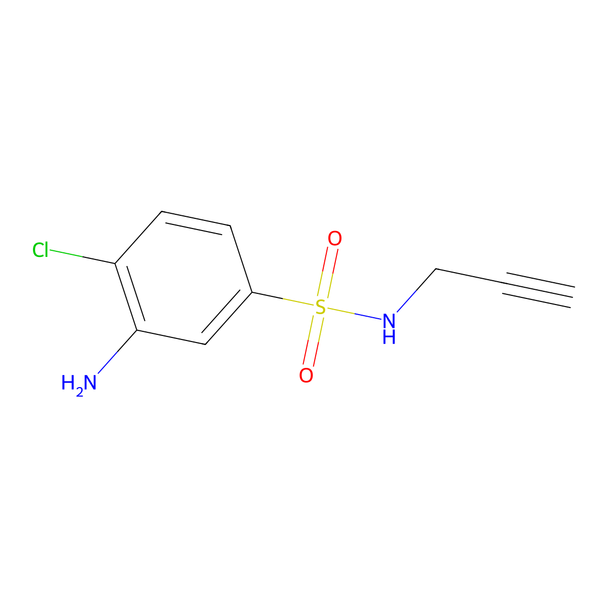 3-amino-4-chloro-N-(prop-2-yn-1-yl)benzene-1-sulfonamide molecular structure, CAS 1247400-64-1