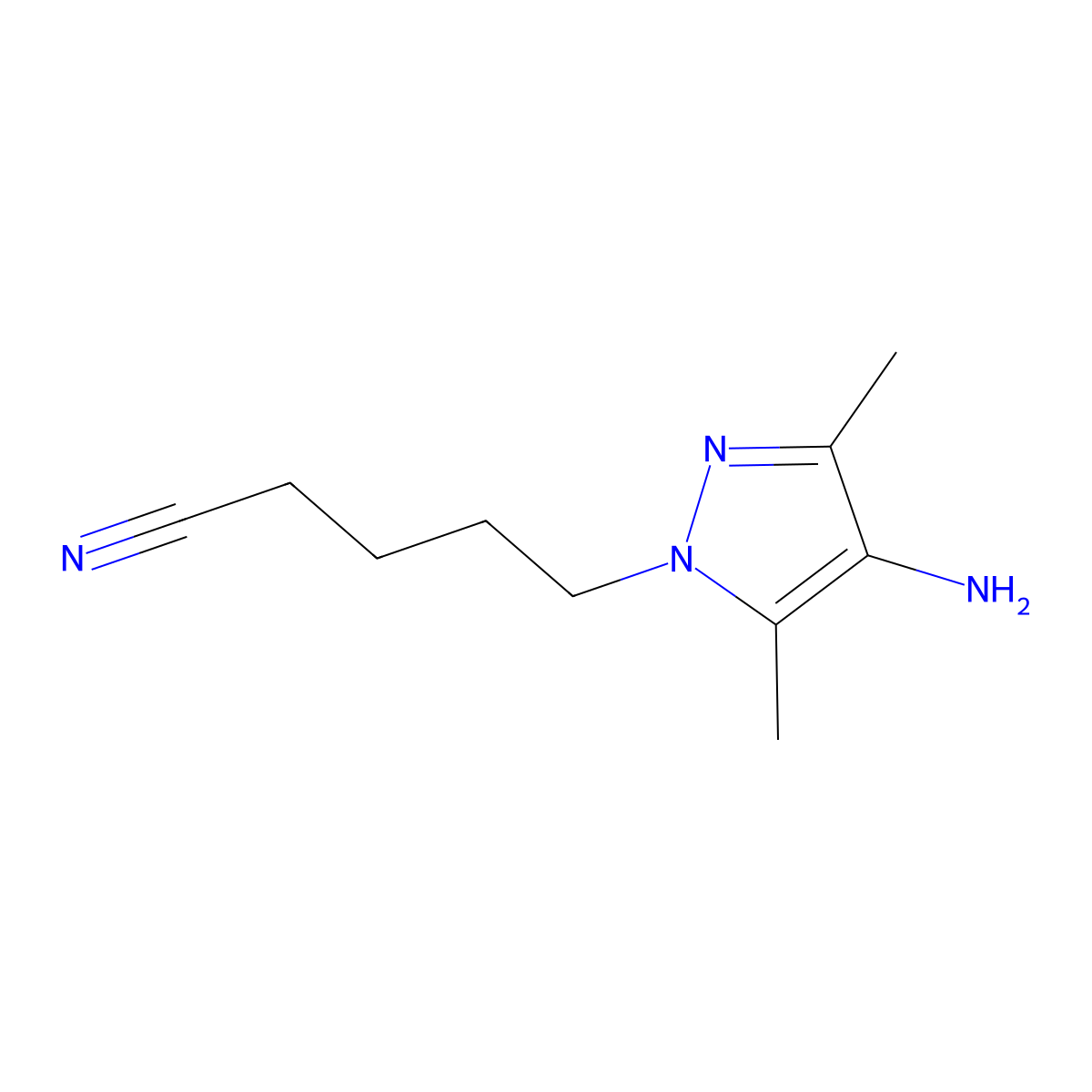 5-(4-Amino-3,5-dimethyl-1h-pyrazol-1-yl)pentanenitrile molecular structure, CAS 1247400-71-0