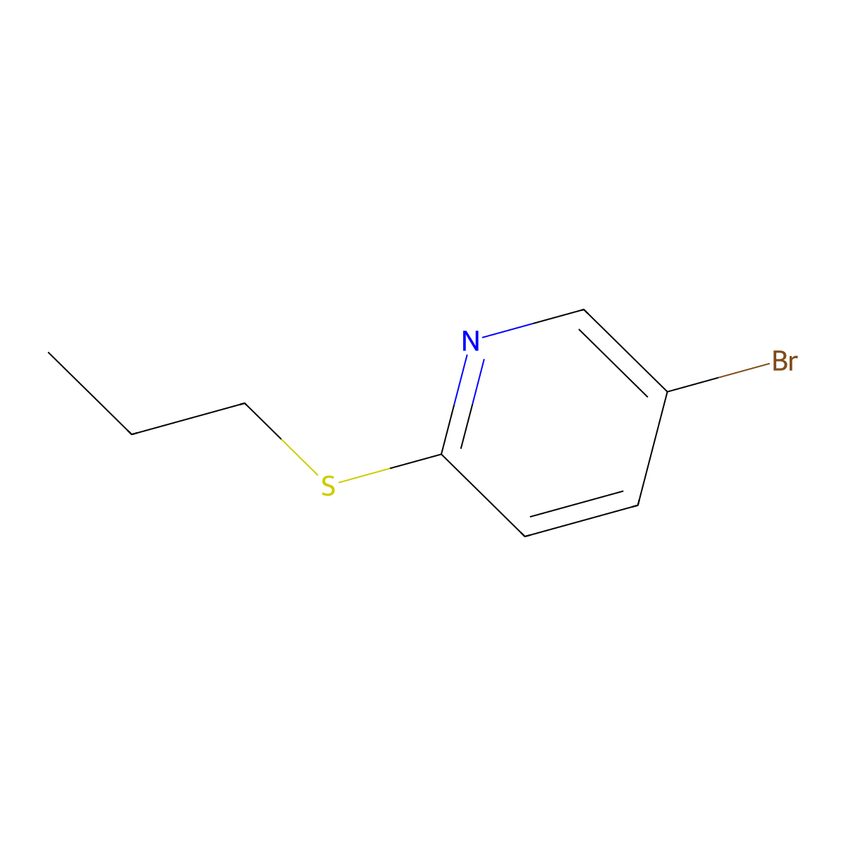 5-Bromo-2-(propylthio)pyridine molecular structure, CAS 1247401-20-2
