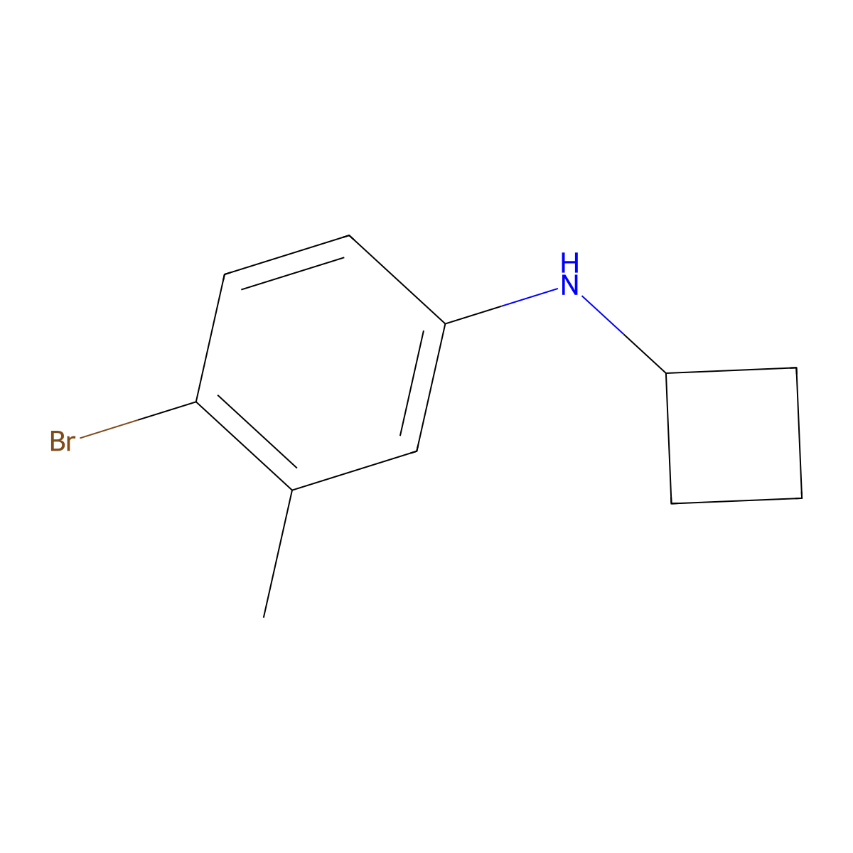 4-bromo-N-cyclobutyl-3-methylaniline molecular structure, CAS 1247401-52-0