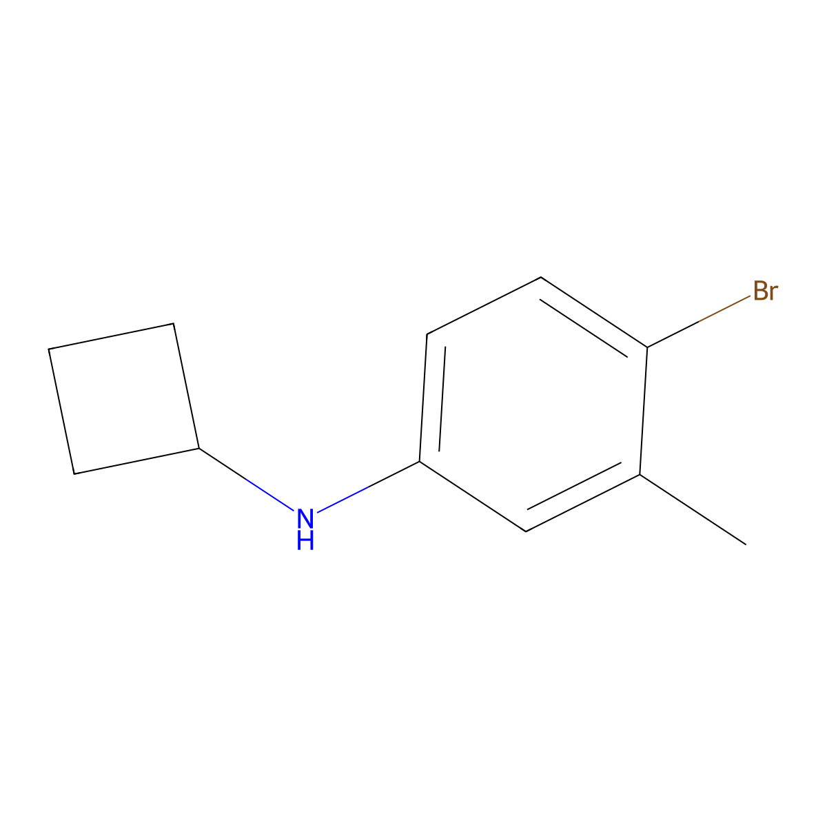 4-bromo-N-cyclobutyl-3-methylaniline molecular structure, CAS 1247401-52-0