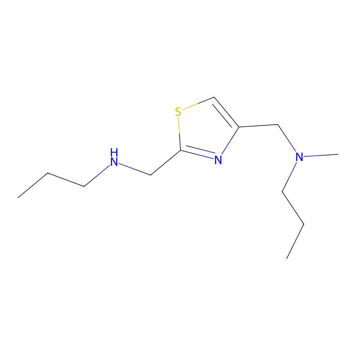Methyl(propyl)({2-[(propylamino)methyl]-1,3-thiazol-4-yl}methyl)amine molecular structure, CAS 1247401-56-4
