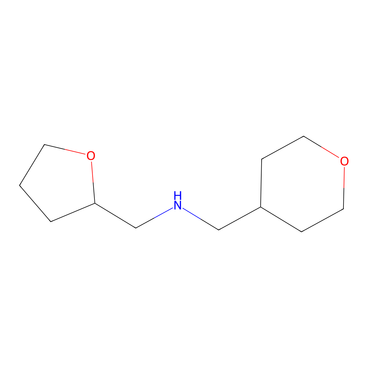 [(Oxan-4-yl)methyl][(oxolan-2-yl)methyl]amine molecular structure, CAS 1247405-05-5