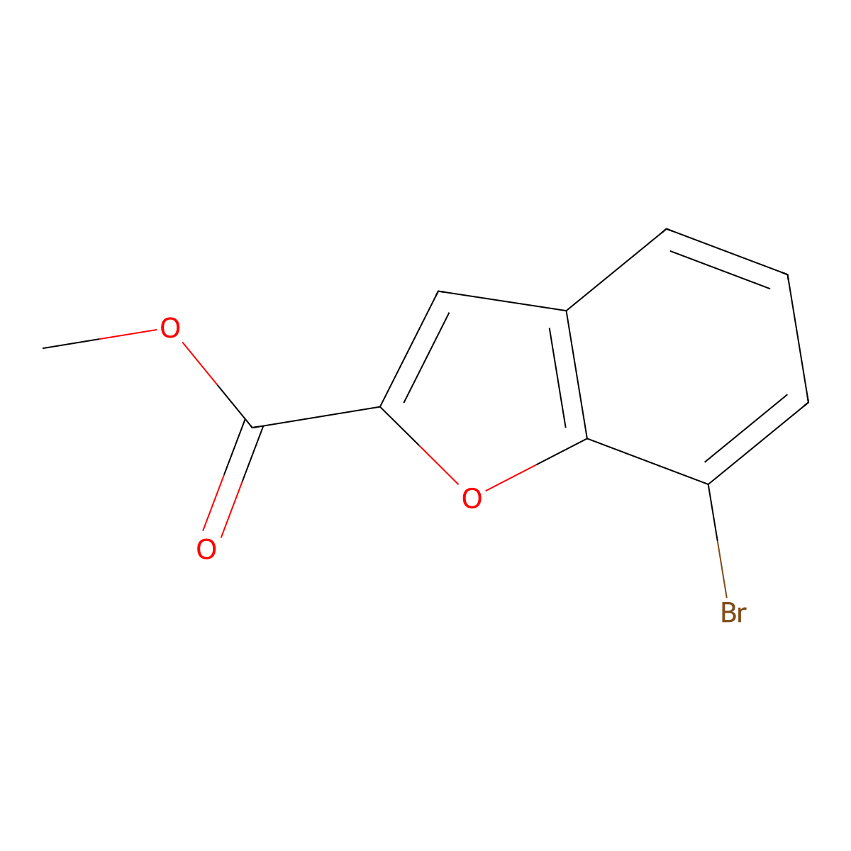 Methyl 7-bromo-1-benzofuran-2-carboxylate molecular structure, CAS 1247406-14-9
