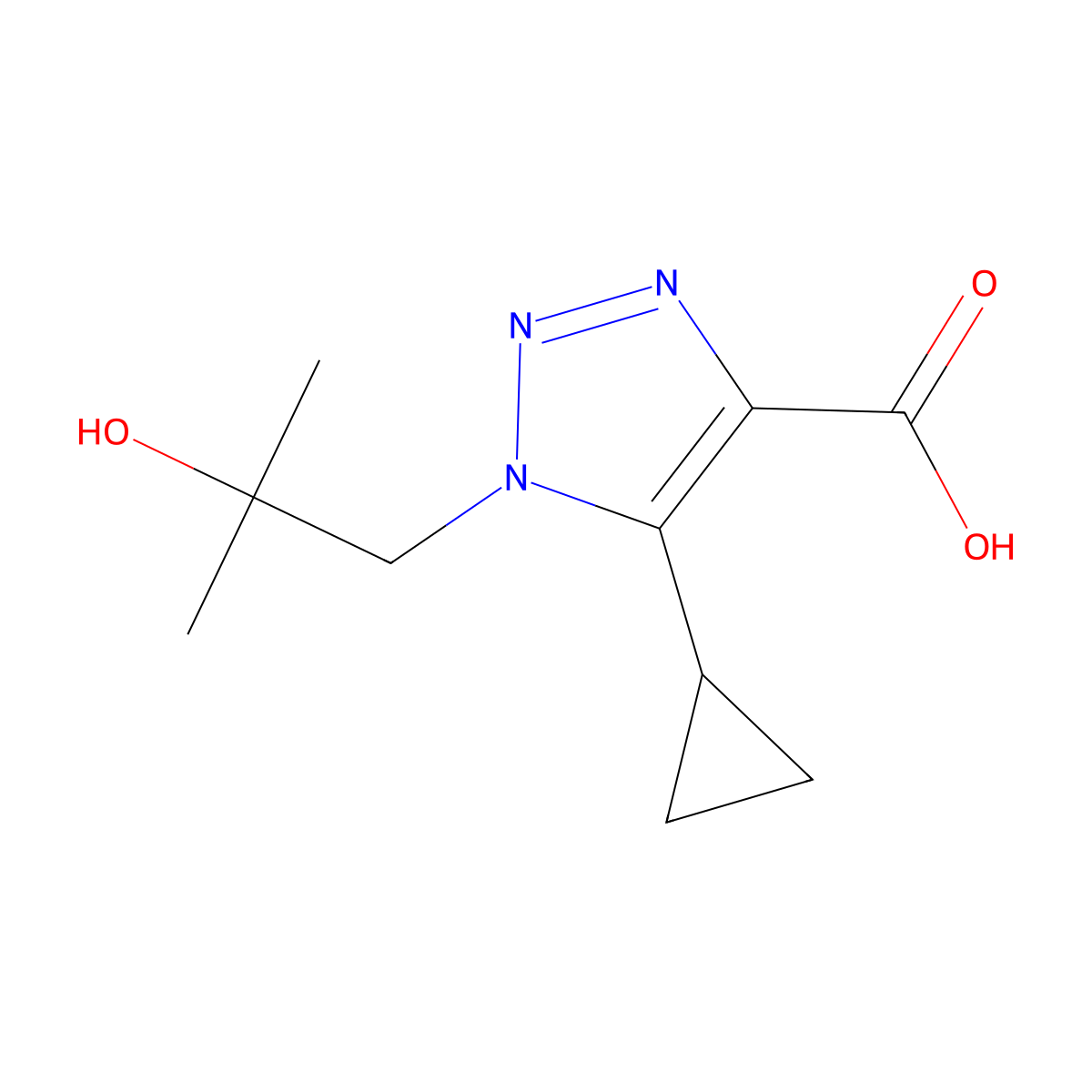 5-Cyclopropyl-1-(2-hydroxy-2-methylpropyl)-1h-1,2,3-triazole-4-carboxylic acid molecular structure, CAS 1247408-27-0