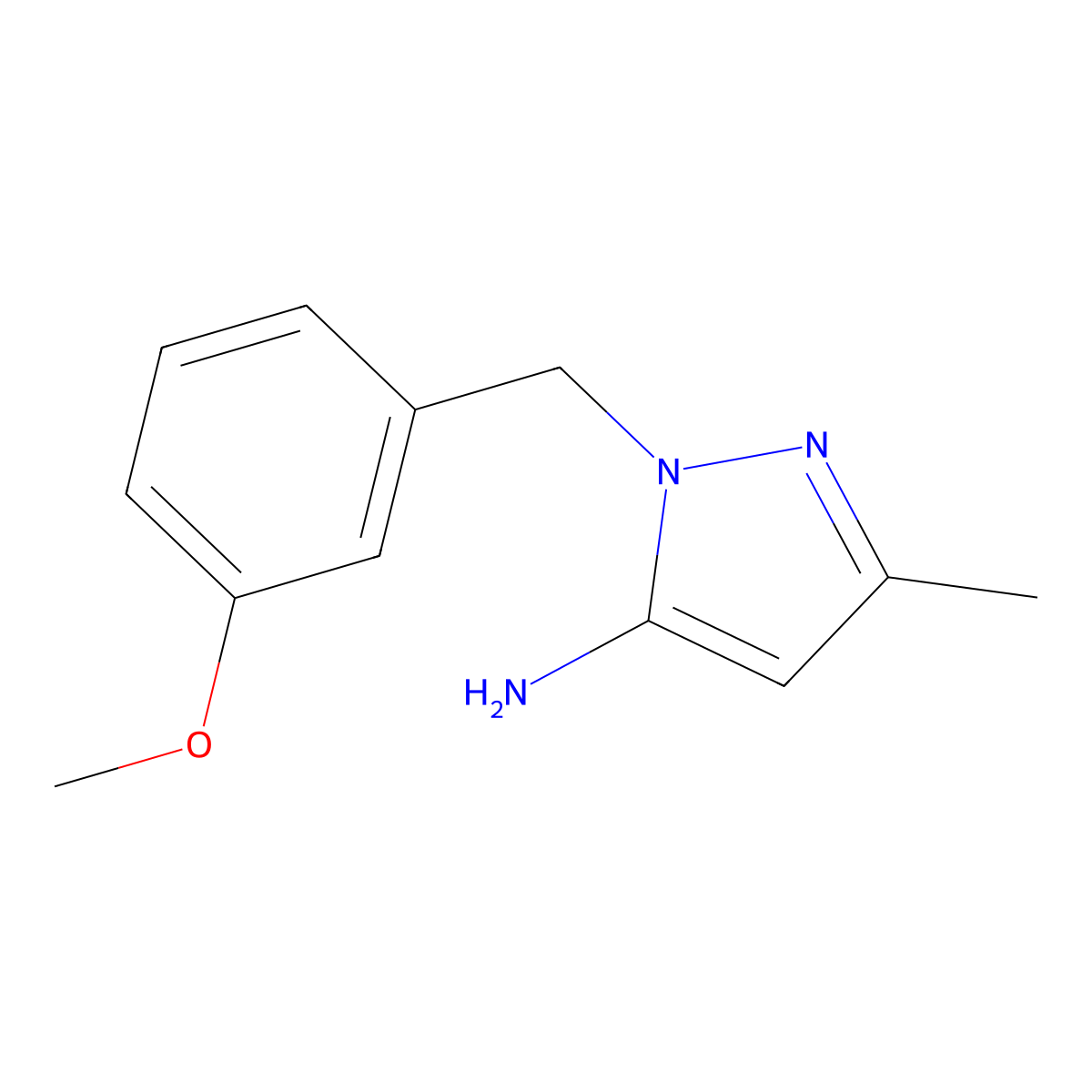 1-(3-Methoxybenzyl)-3-methyl-1H-pyrazol-5-amine molecular structure, CAS 1247408-94-1