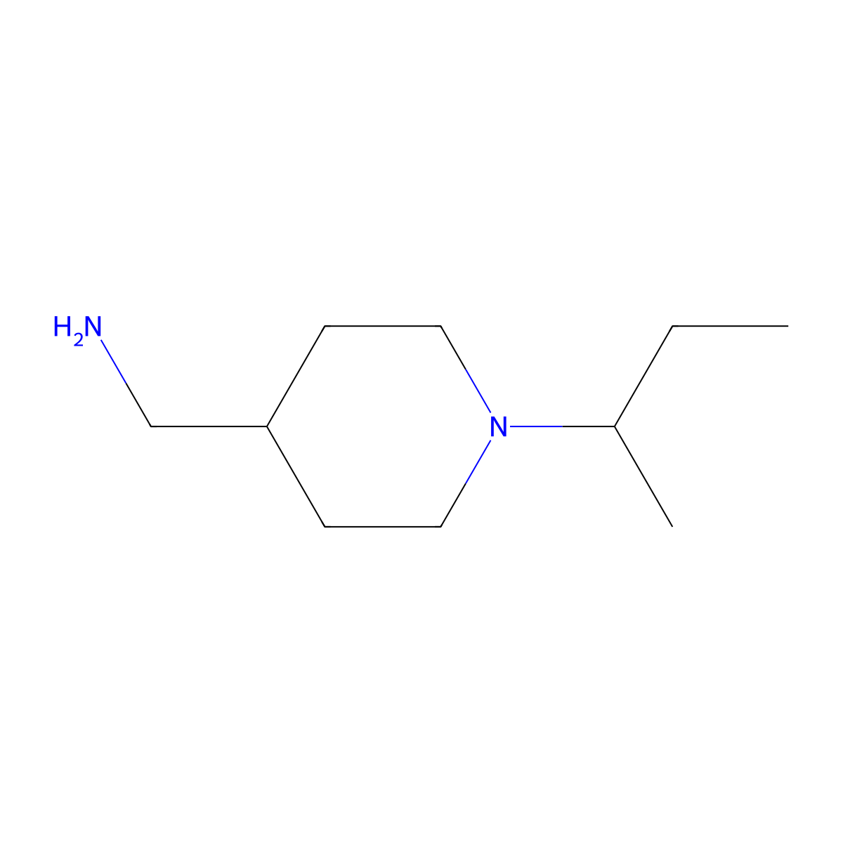 (1-(sec-Butyl)piperidin-4-yl)methanamine molecular structure, CAS 1247409-53-5