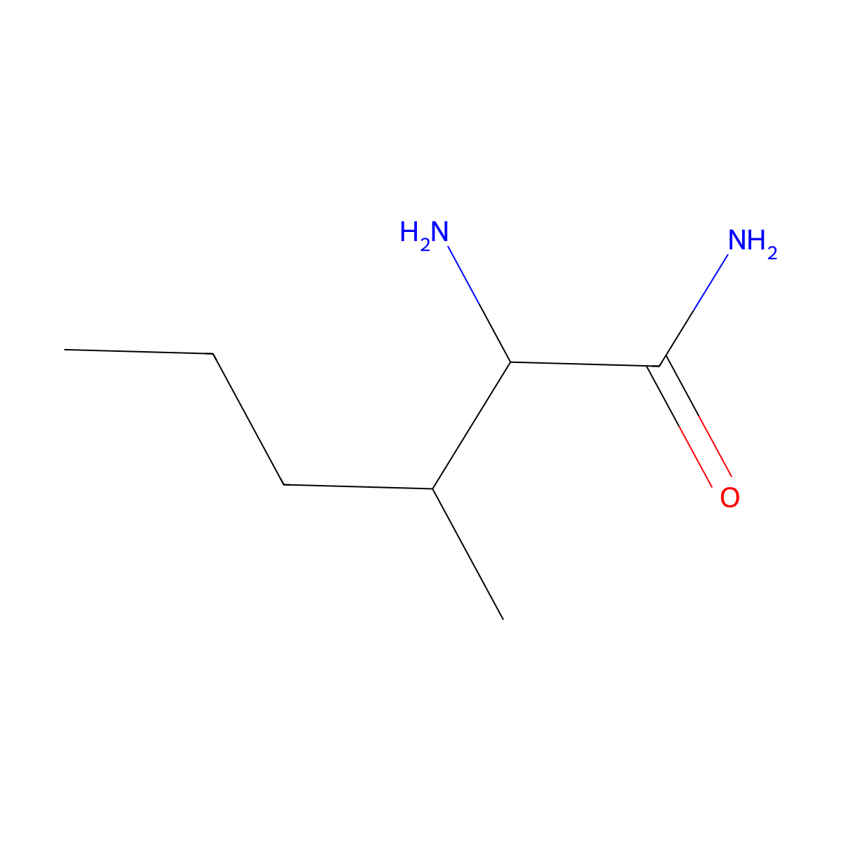 2-Amino-3-methylhexanamide molecular structure, CAS 1247409-93-3