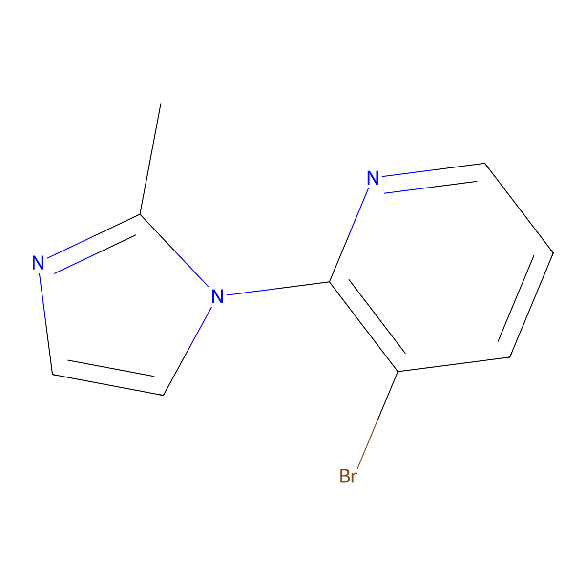 3-Bromo-2-(2-methylimidazol-1-yl)pyridine molecular structure, CAS 1247410-44-1