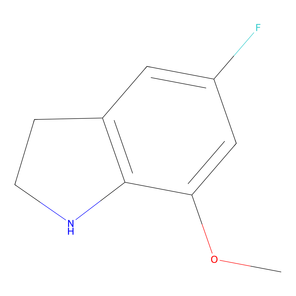 5-fluoro-7-methoxy-2,3-dihydro-1H-indole molecular structure, CAS 1247411-68-2