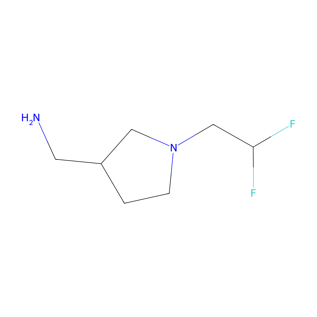 [1-(2,2-Difluoroethyl)pyrrolidin-3-yl]methanamine molecular structure, CAS 1247413-58-6