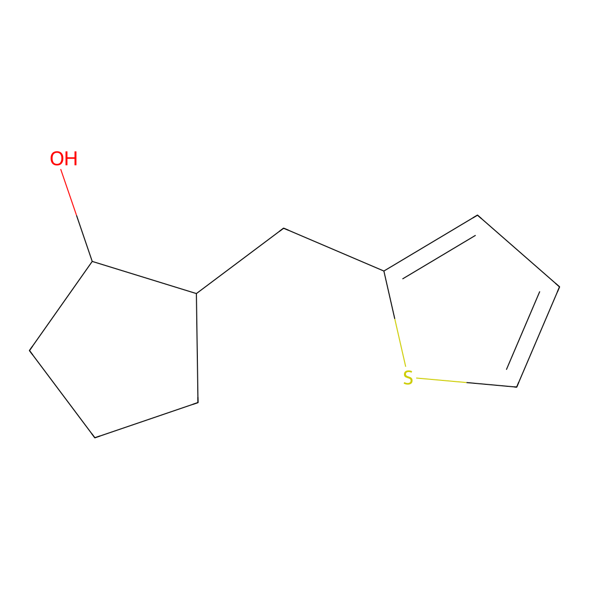 2-(Thiophen-2-ylmethyl)cyclopentan-1-ol molecular structure, CAS 1247413-68-8