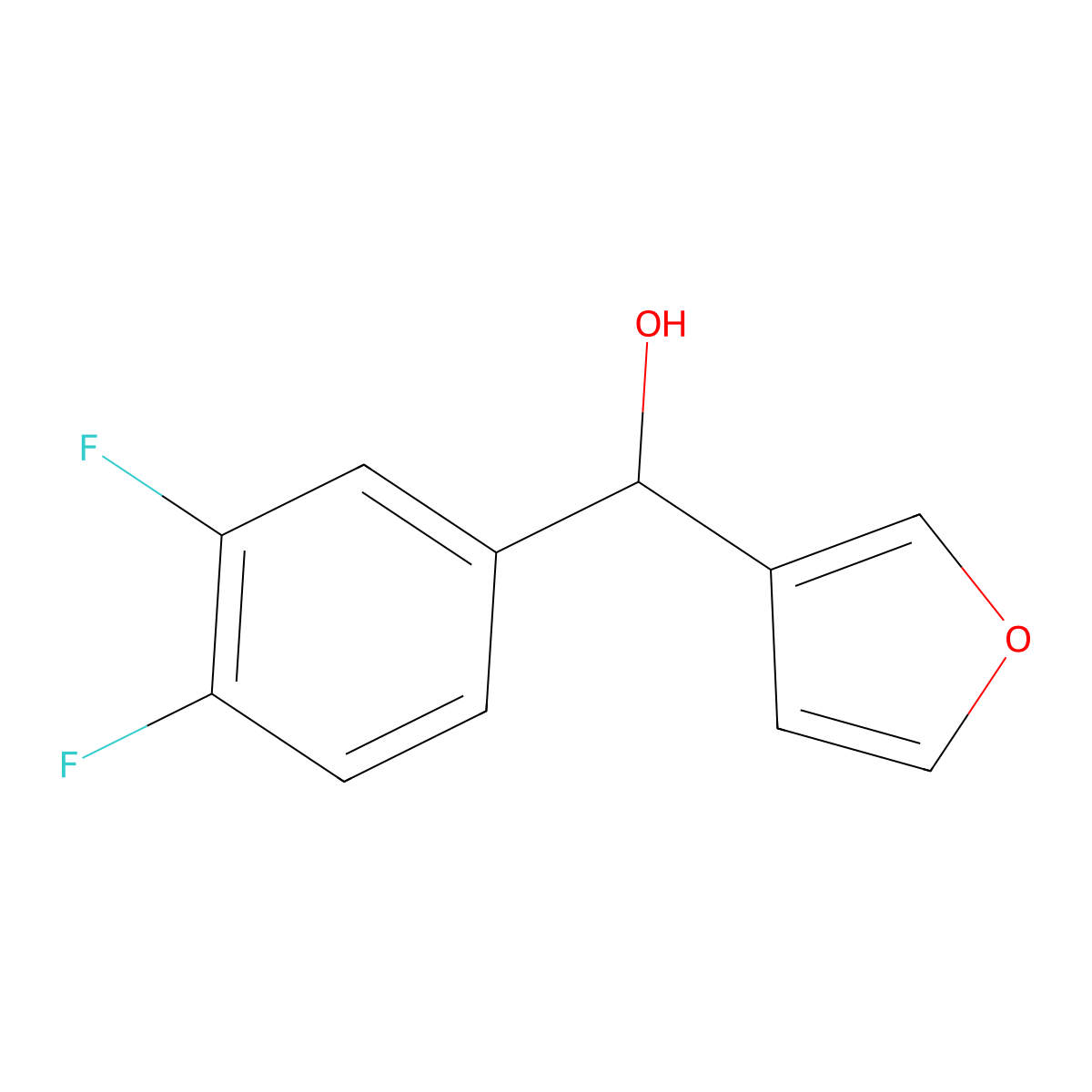 (3,4-Difluorophenyl)(furan-3-yl)methanol molecular structure, CAS 1247414-90-9