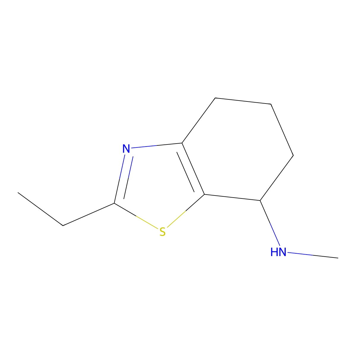 2-ethyl-N-methyl-4,5,6,7-tetrahydro-1,3-benzothiazol-7-amine molecular structure, CAS 1247417-17-9