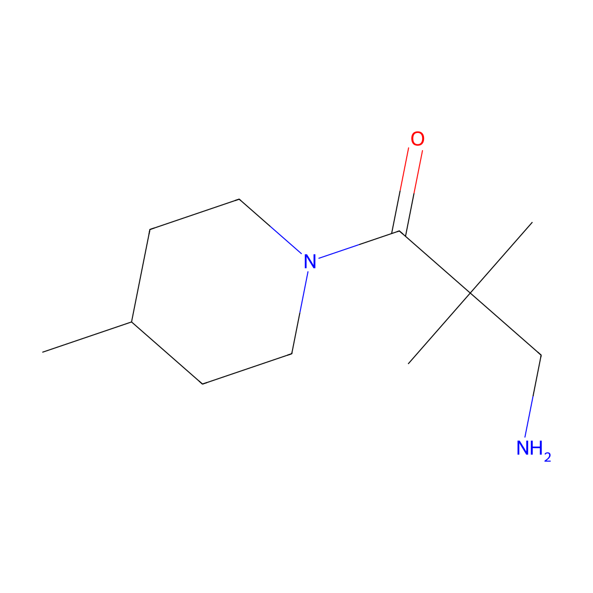 3-Amino-2,2-dimethyl-1-(4-methylpiperidin-1-yl)propan-1-one molecular structure, CAS 1247418-00-3