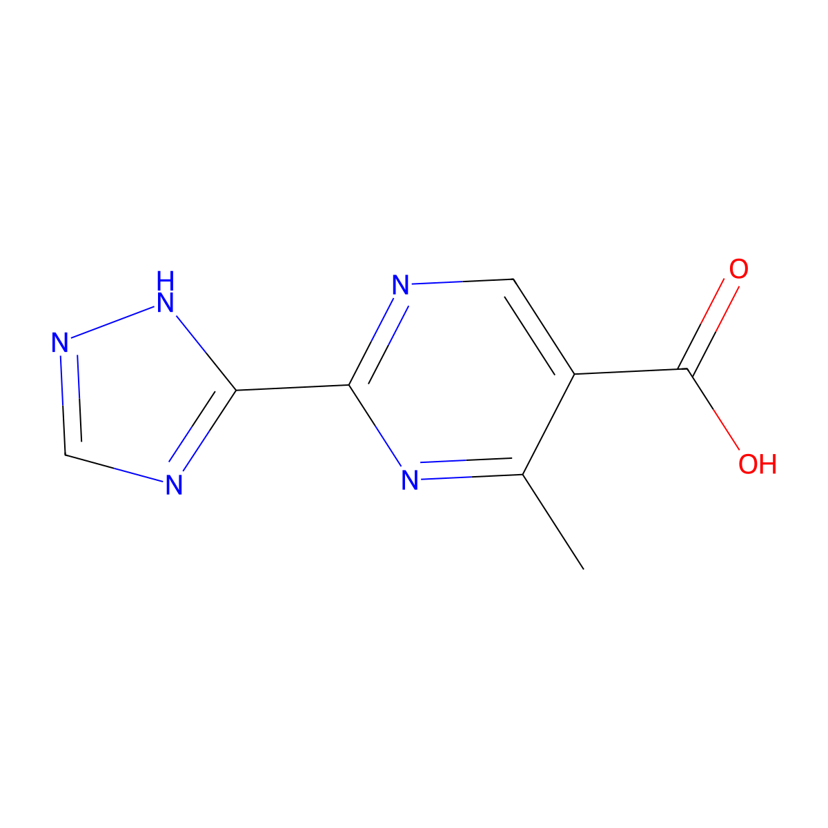 4-methyl-2-(4H-1,2,4-triazol-3-yl)pyrimidine-5-carboxylic acid molecular structure, CAS 1247418-14-9