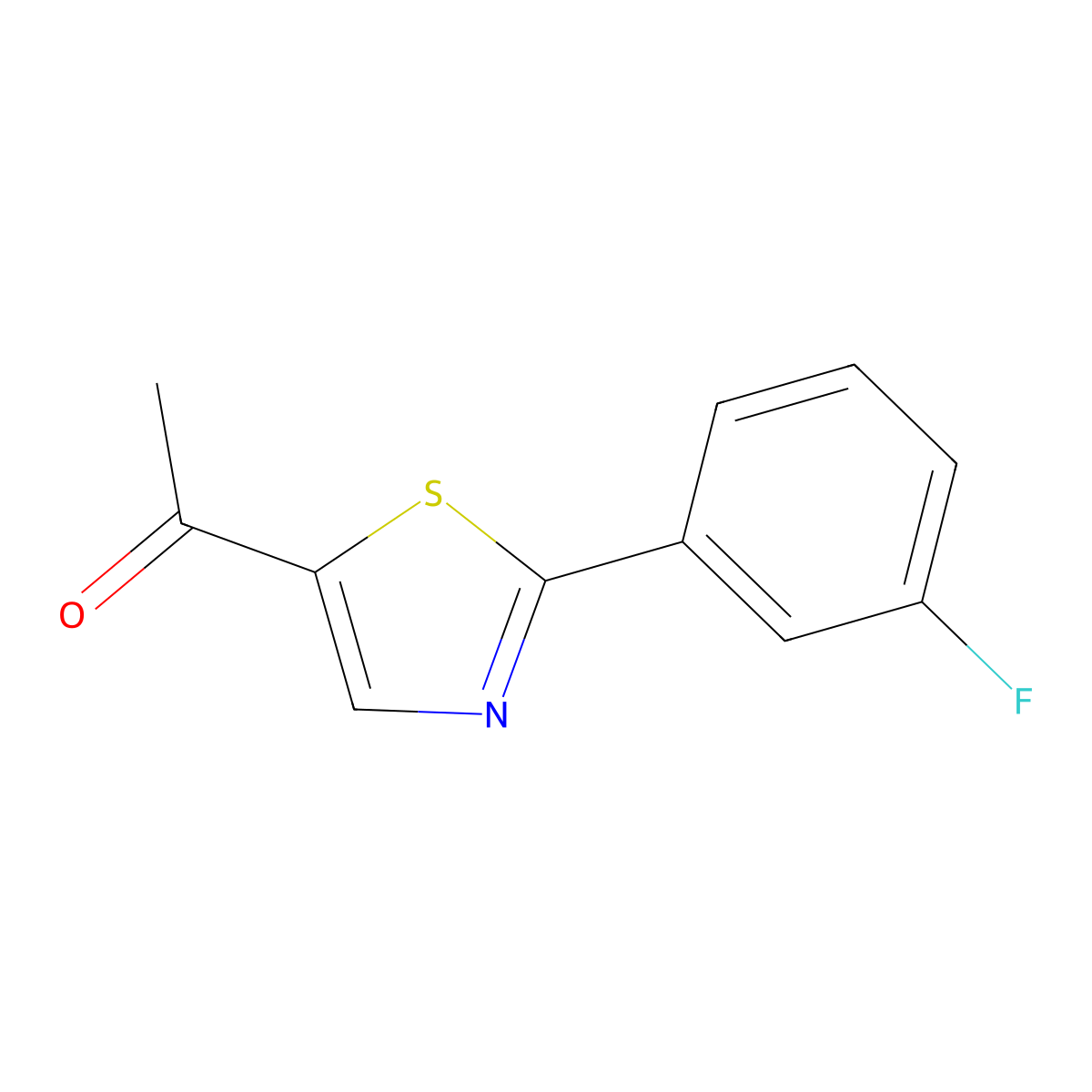 1-[2-(3-Fluorophenyl)-1,3-thiazol-5-yl]ethan-1-one molecular structure, CAS 1247418-31-0