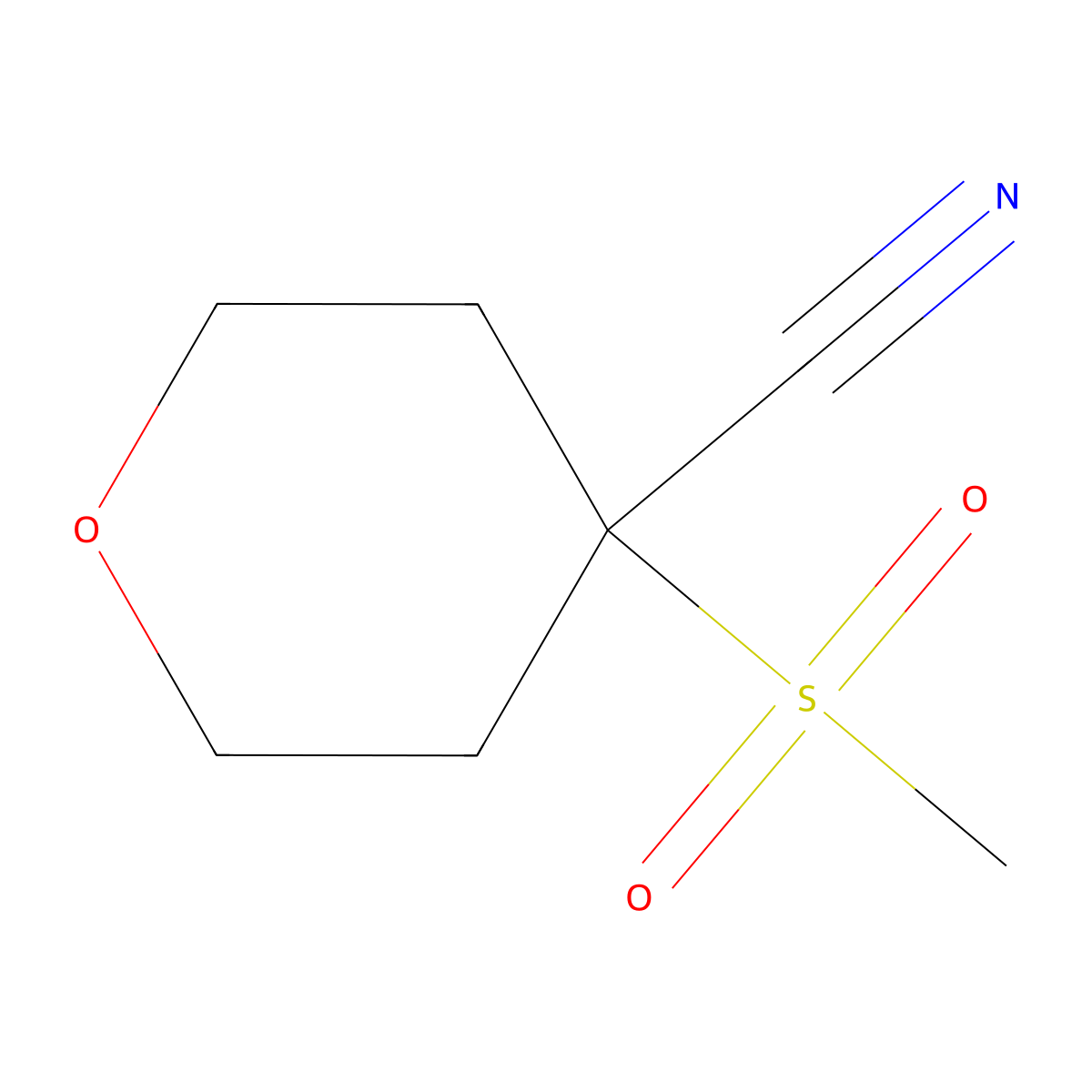 4-(Methylsulfonyl)tetrahydro-2H-pyran-4-carbonitrile molecular structure, CAS 1247418-40-1