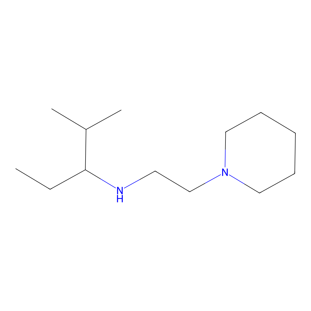 (2-Methylpentan-3-yl)[2-(piperidin-1-yl)ethyl]amine molecular structure, CAS 1247418-83-2