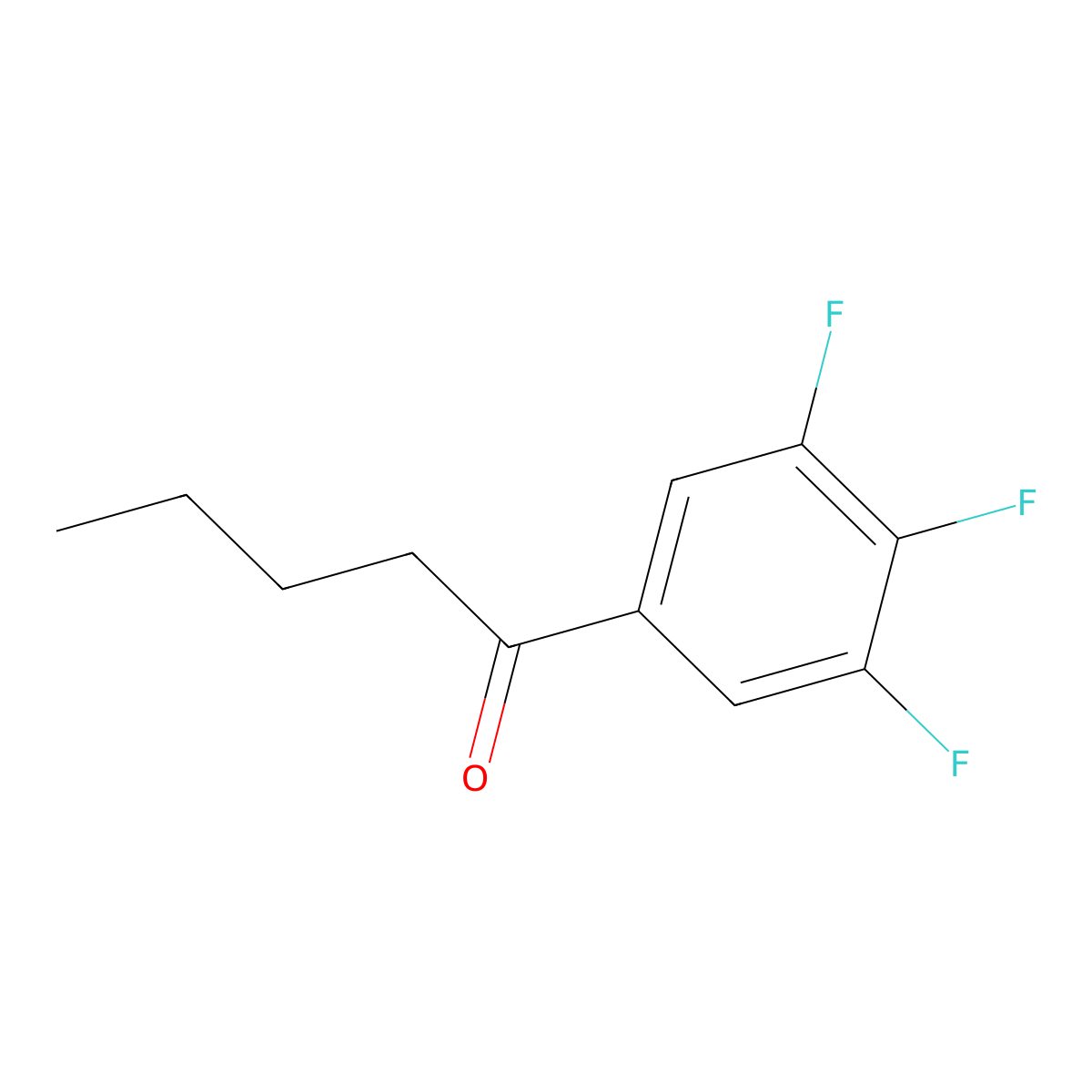 1-(3,4,5-Trifluorophenyl)pentan-1-one molecular structure, CAS 1247419-81-3
