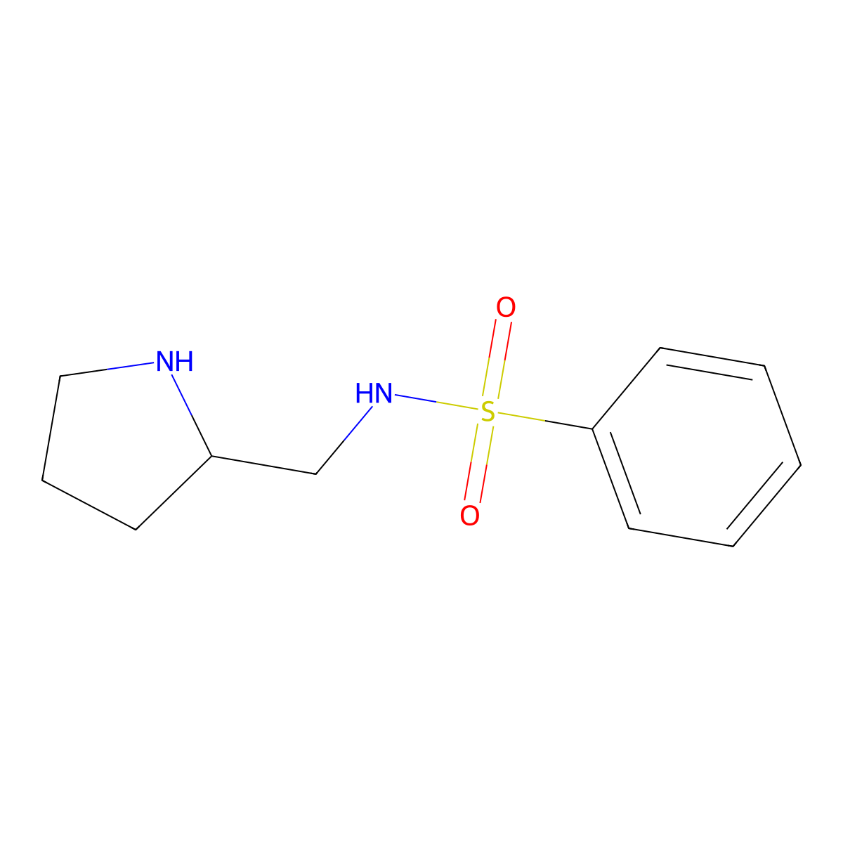 N-[(pyrrolidin-2-yl)methyl]benzenesulfonamide molecular structure, CAS 1247419-86-8