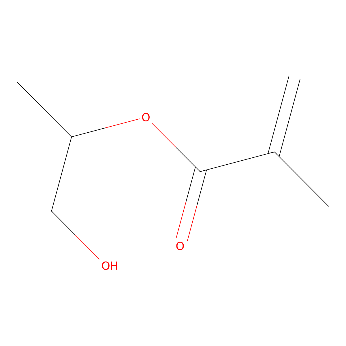 Hydroxypropyl Methacrylate molecular structure, CAS 124742-02-5