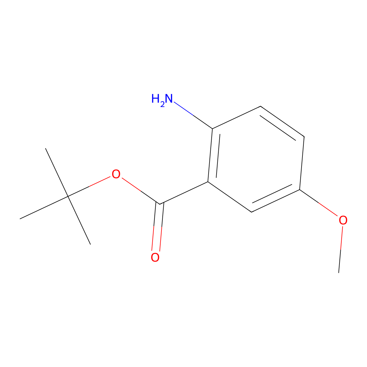Tert-butyl 2-amino-5-methoxybenzoate molecular structure, CAS 1247421-37-9