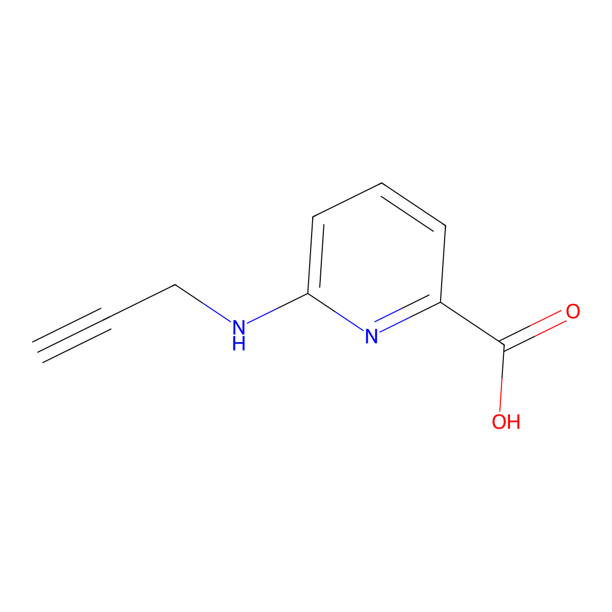 6-(Prop-2-yn-1-ylamino)picolinic acid molecular structure, CAS 1247421-93-7