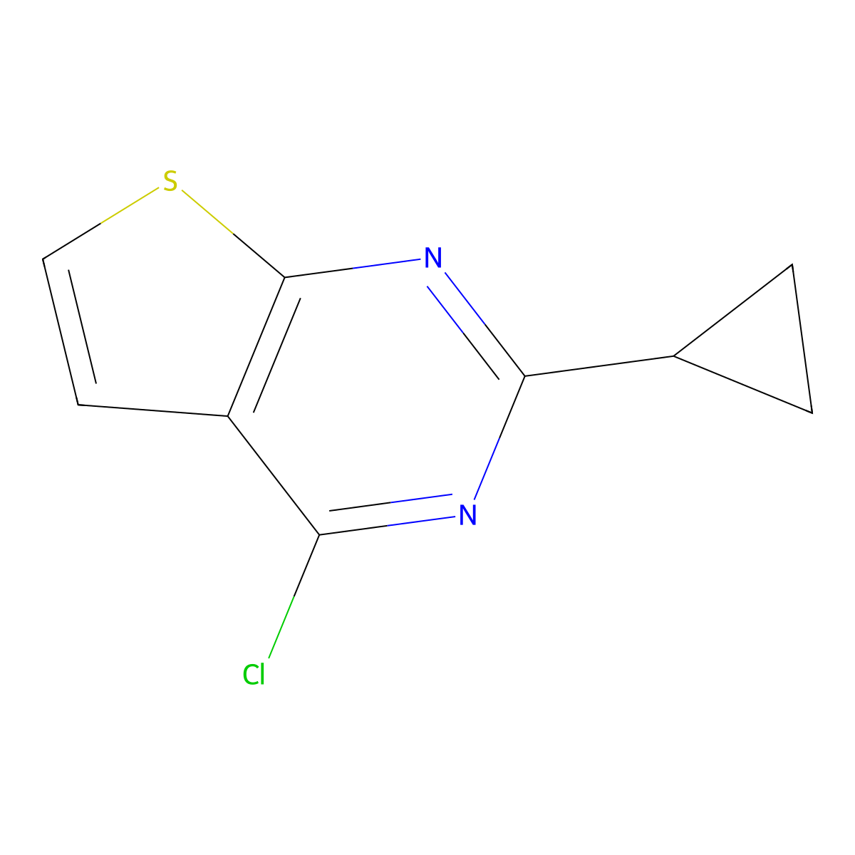 4-Chloro-2-cyclopropylthieno[2,3-d]pyrimidine molecular structure, CAS 1247422-94-1