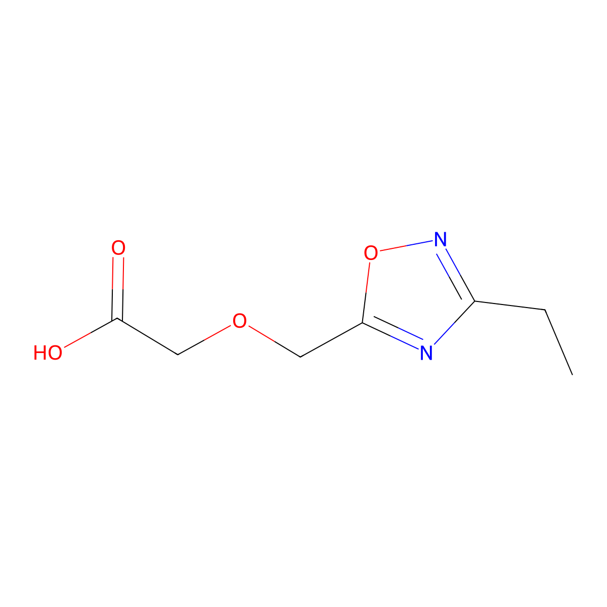 2-((3-Ethyl-1,2,4-oxadiazol-5-yl)methoxy)acetic acid molecular structure, CAS 1247423-16-0