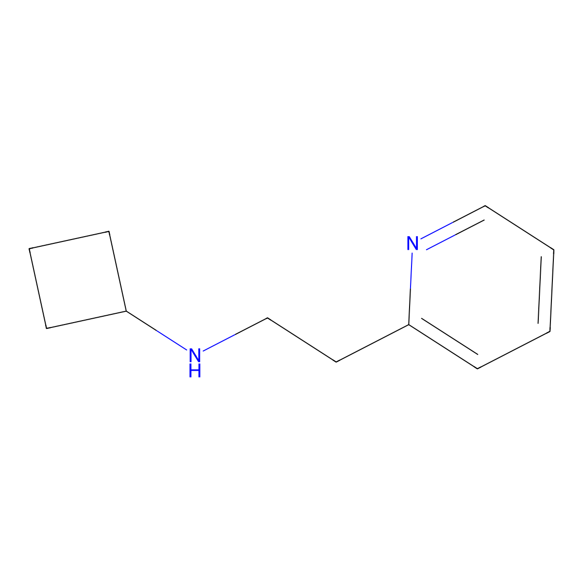 N-[2-(pyridin-2-yl)ethyl]cyclobutanamine molecular structure, CAS 1247425-69-9