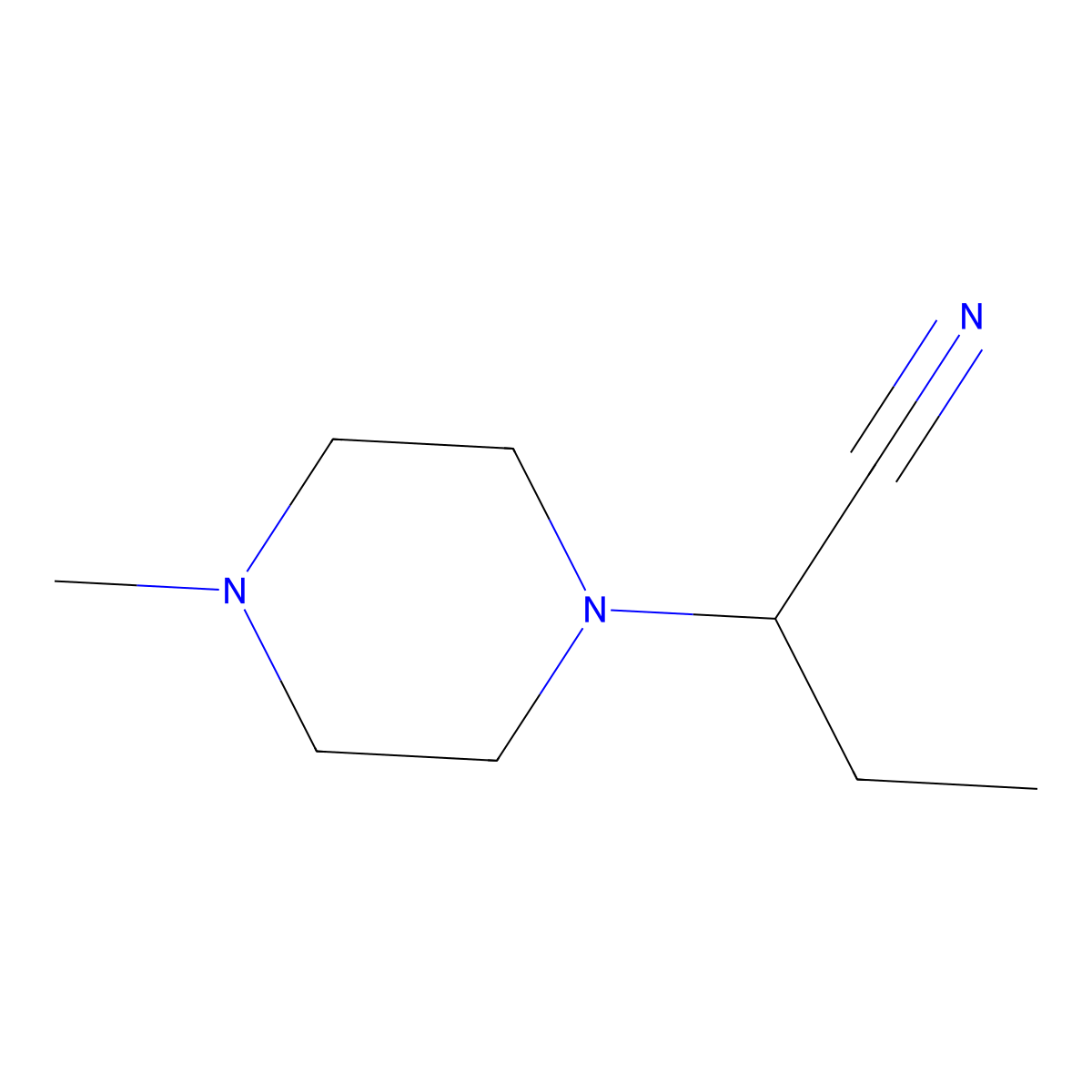 2-(4-Methylpiperazin-1-yl)butanenitrile molecular structure, CAS 1247426-58-9