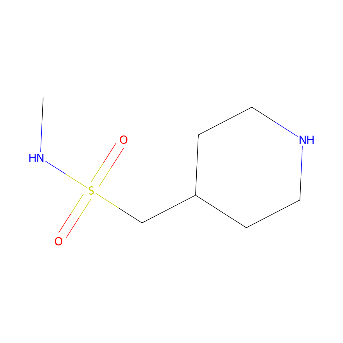 N-Methyl-1-(piperidin-4-yl)methanesulfonamide molecular structure, CAS 1247427-58-2