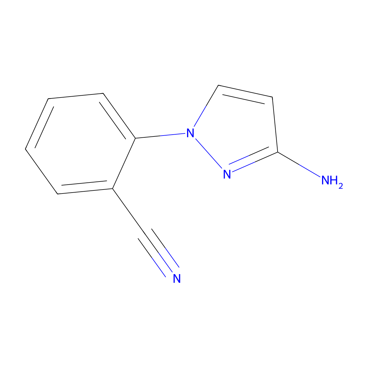 2-(3-amino-1H-pyrazol-1-yl)benzonitrile molecular structure, CAS 1247428-25-6