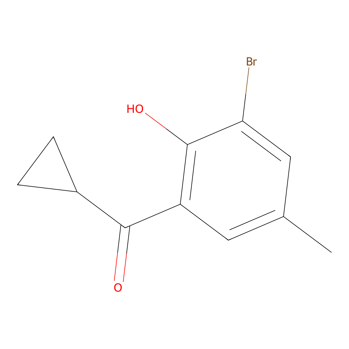 2-Bromo-6-cyclopropanecarbonyl-4-methylphenol molecular structure, CAS 1247430-17-6