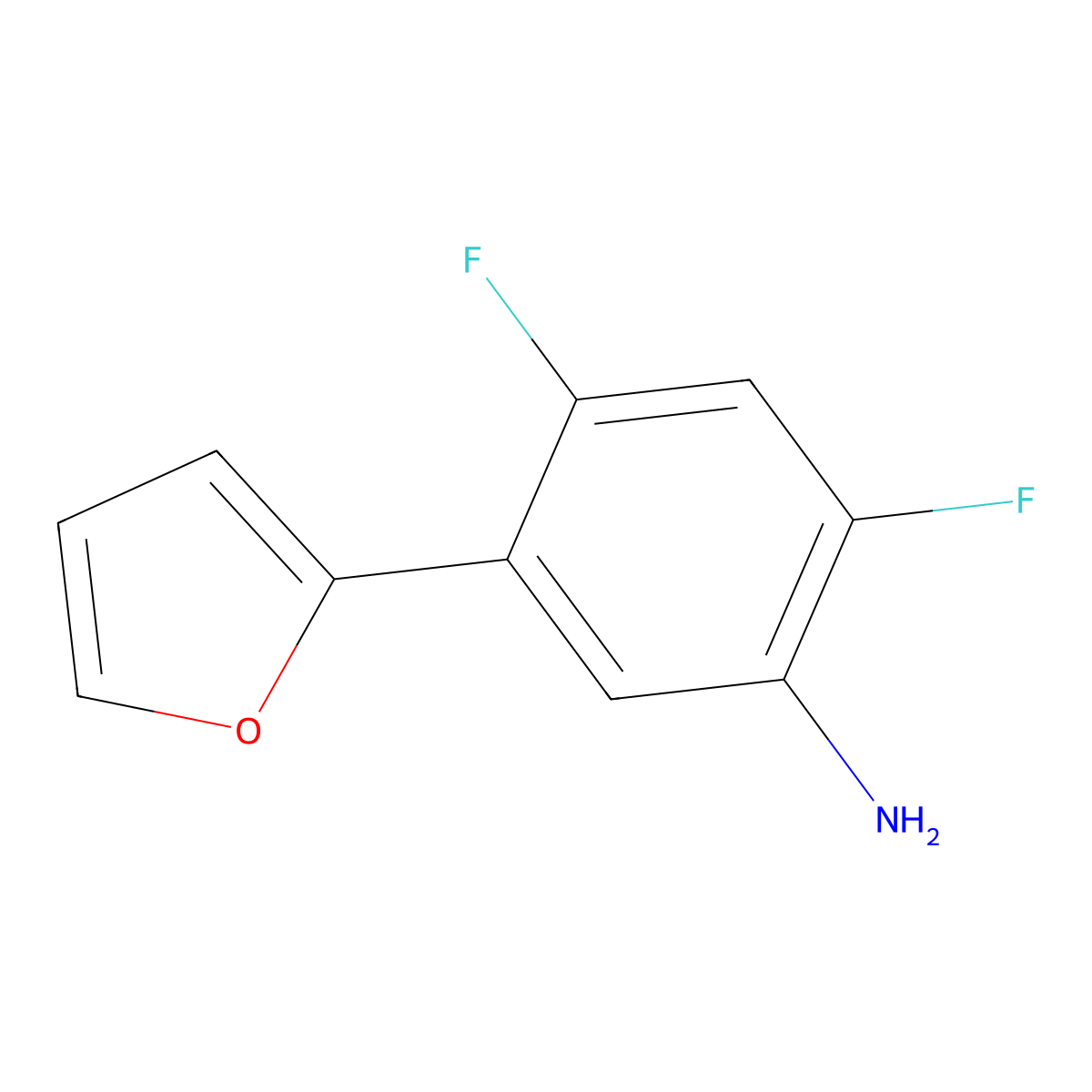 2,4-Difluoro-5-(2-furanyl)benzenamine molecular structure, CAS 1247430-31-4