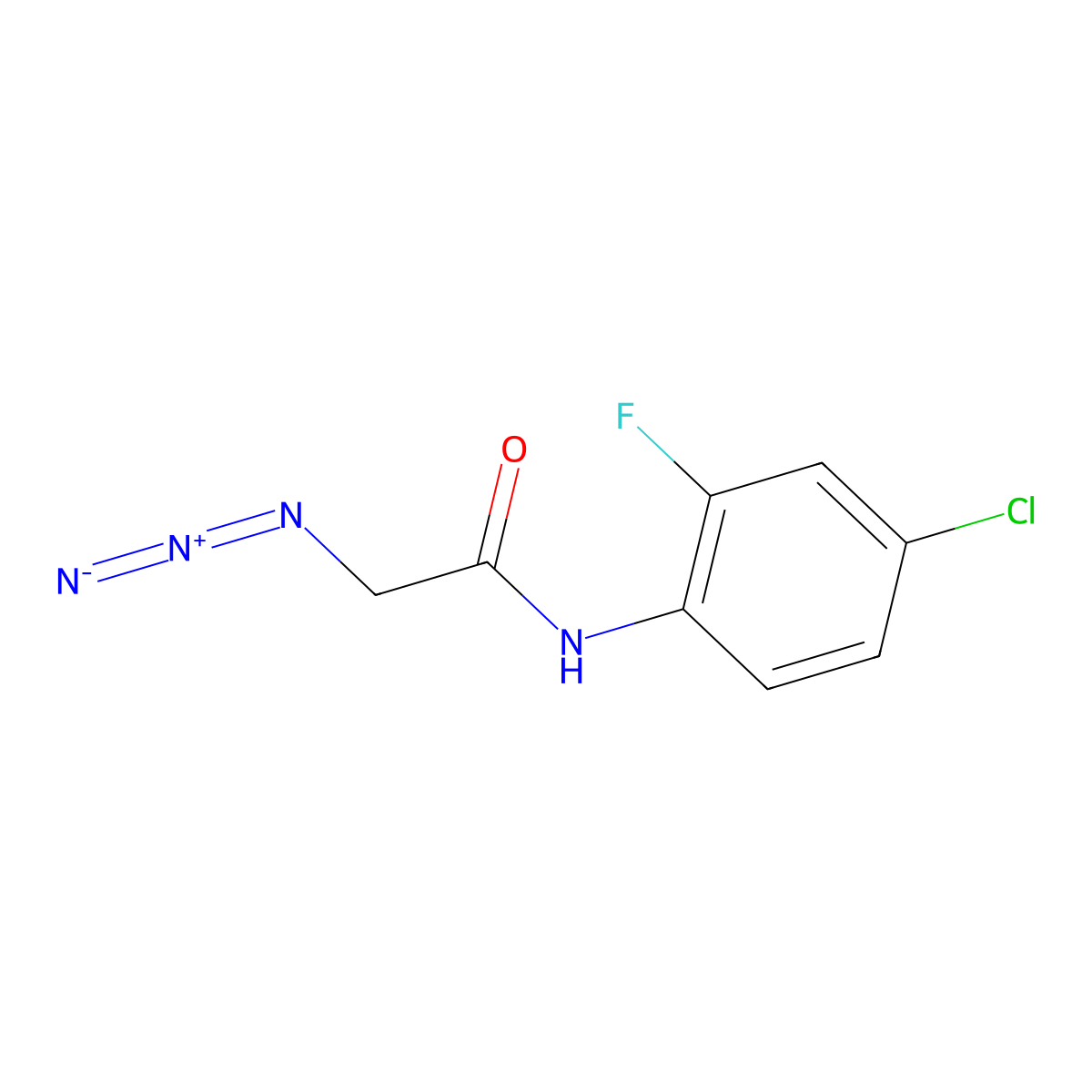 2-azido-N-(4-chloro-2-fluorophenyl)acetamide molecular structure, CAS 1247430-64-3