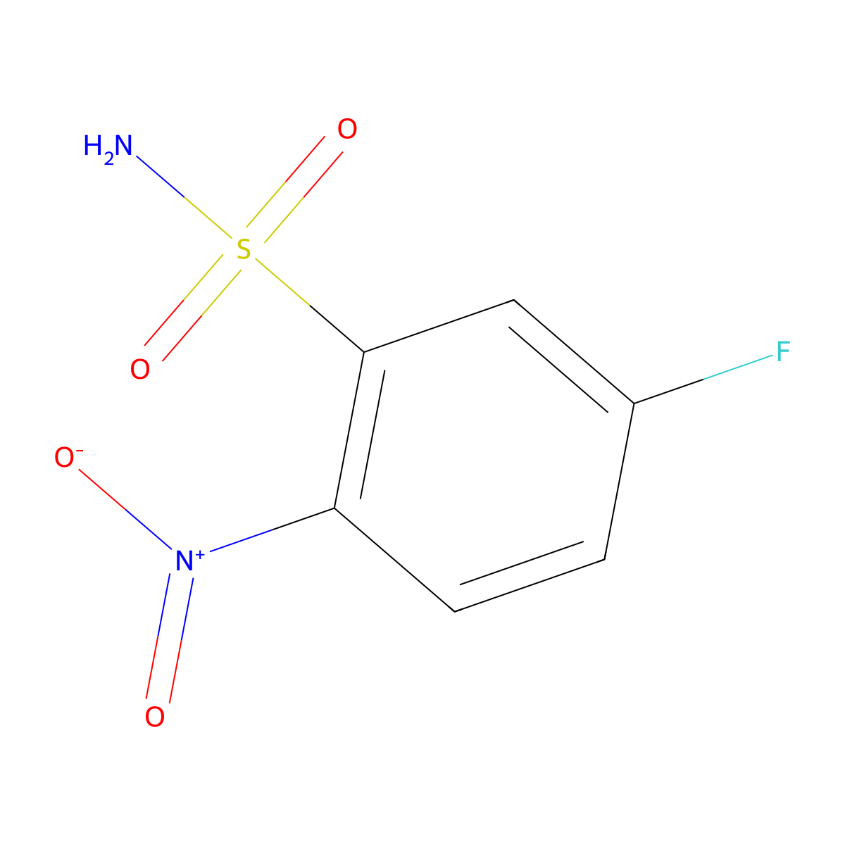 5-Fluoro-2-nitrobenzene-1-sulfonamide molecular structure, CAS 1247431-23-7