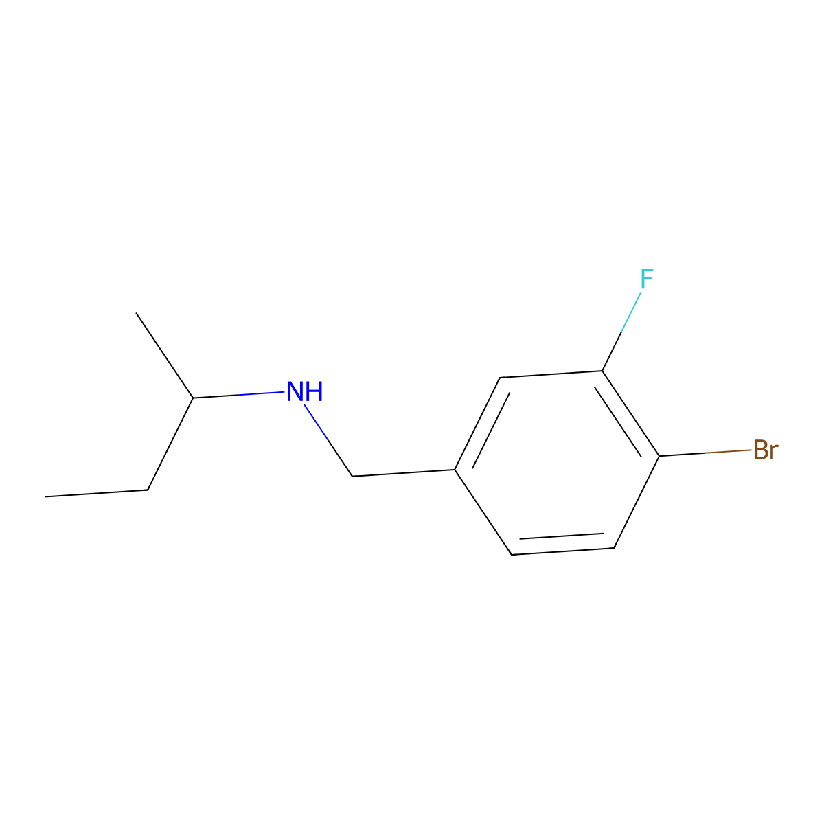 [(4-Bromo-3-fluorophenyl)methyl](butan-2-yl)amine molecular structure, CAS 1247432-21-8
