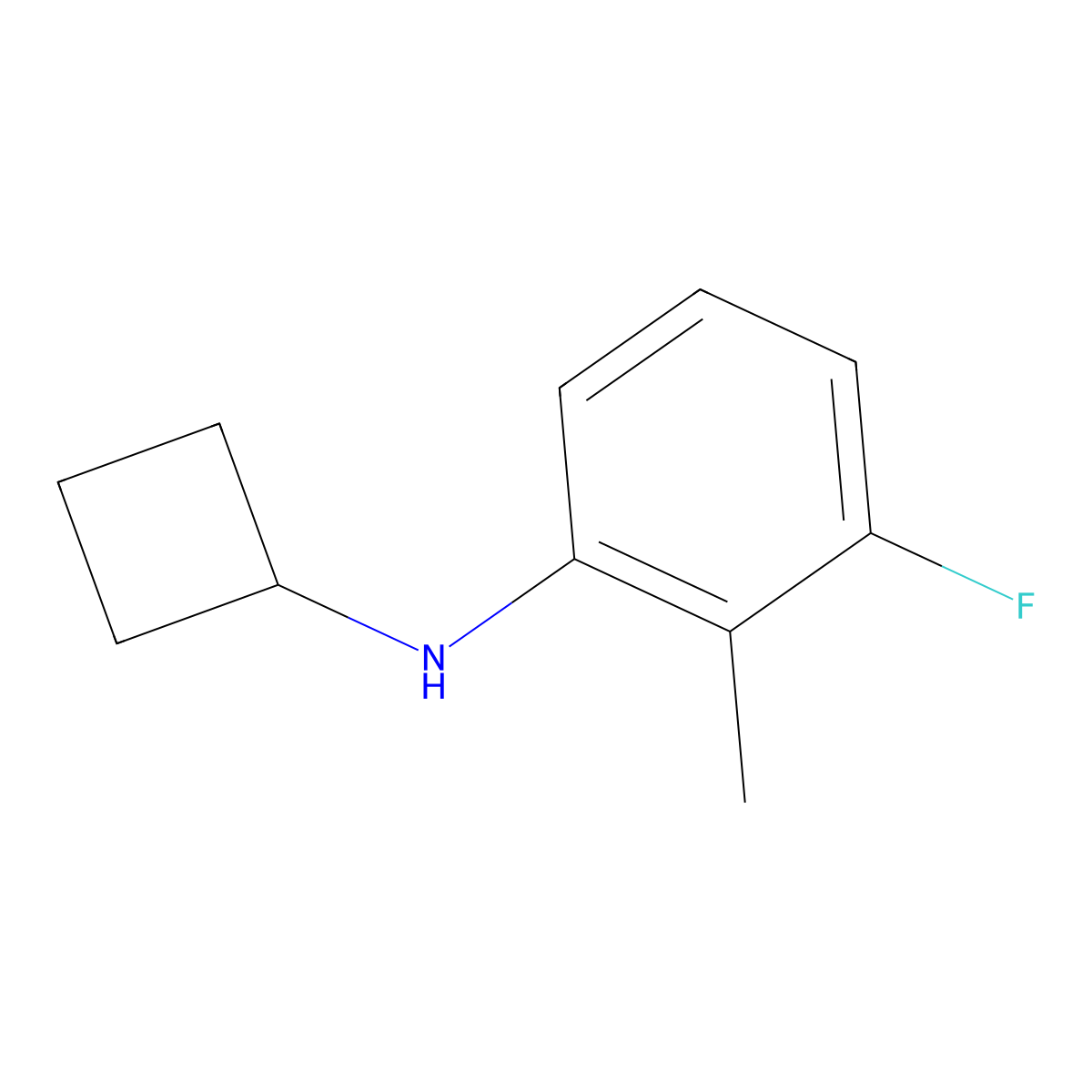 N-cyclobutyl-3-fluoro-2-methylaniline molecular structure, CAS 1247435-29-5