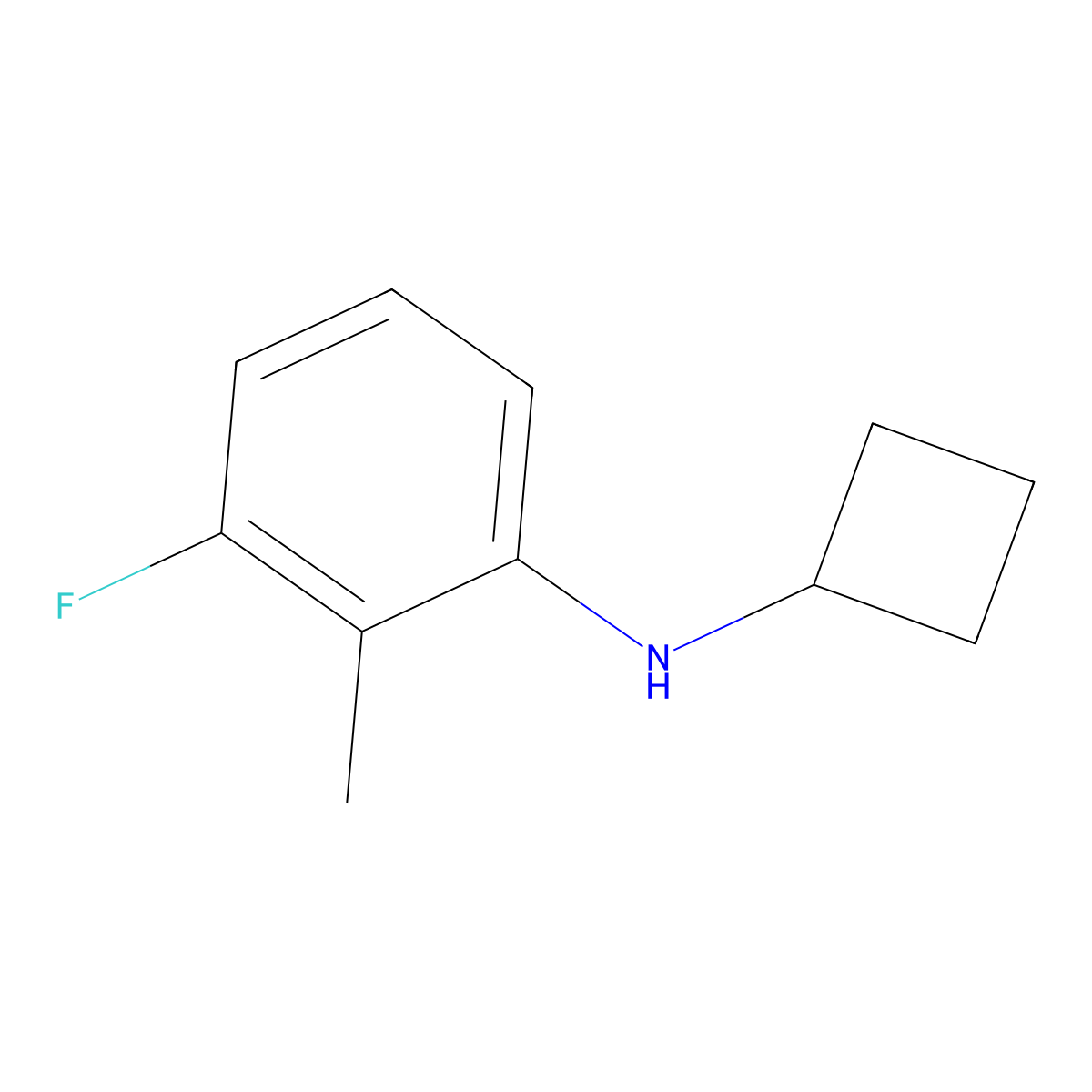 N-cyclobutyl-3-fluoro-2-methylaniline molecular structure, CAS 1247435-29-5