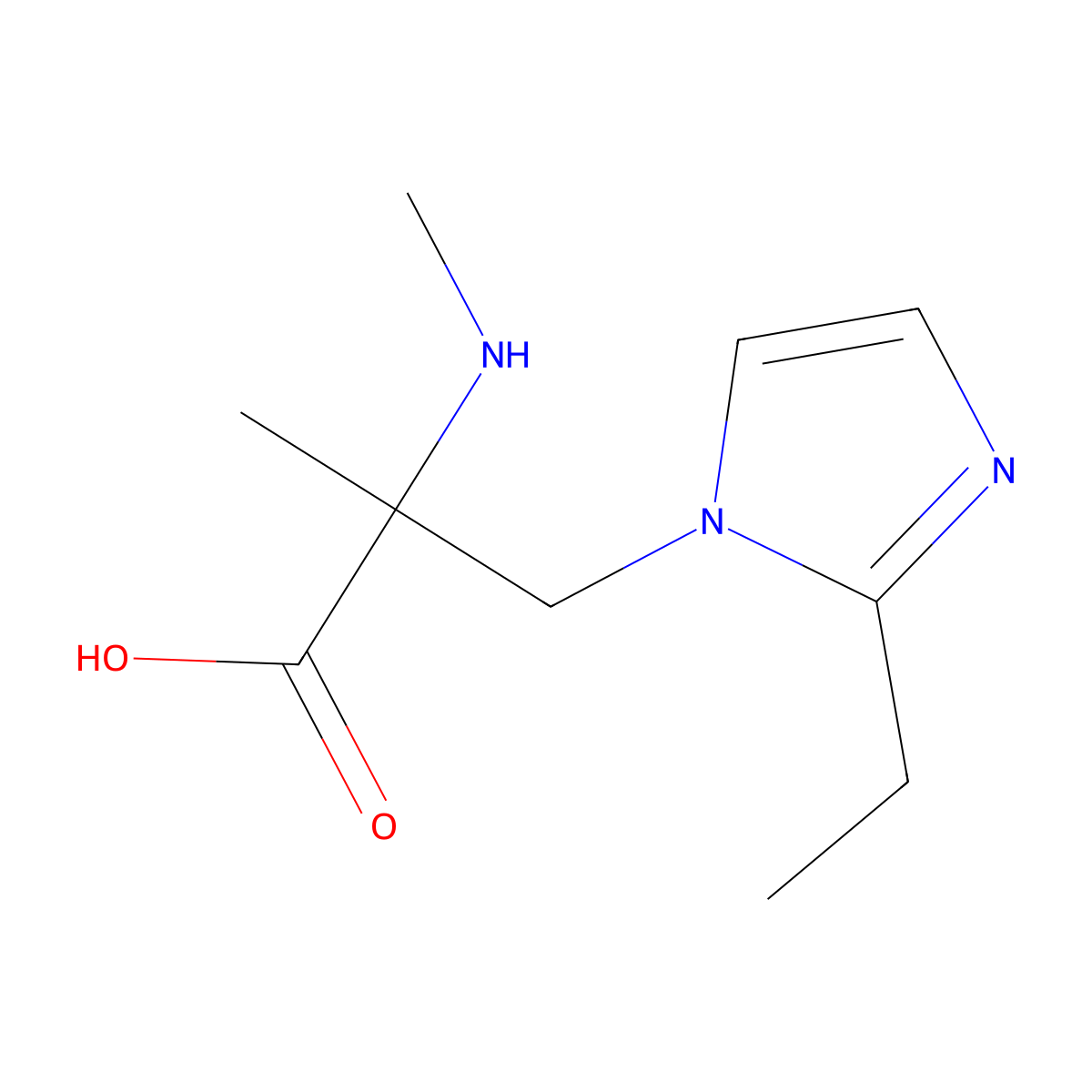 3-(2-Ethyl-1h-imidazol-1-yl)-2-methyl-2-(methylamino)propanoic acid molecular structure, CAS 1247435-30-8