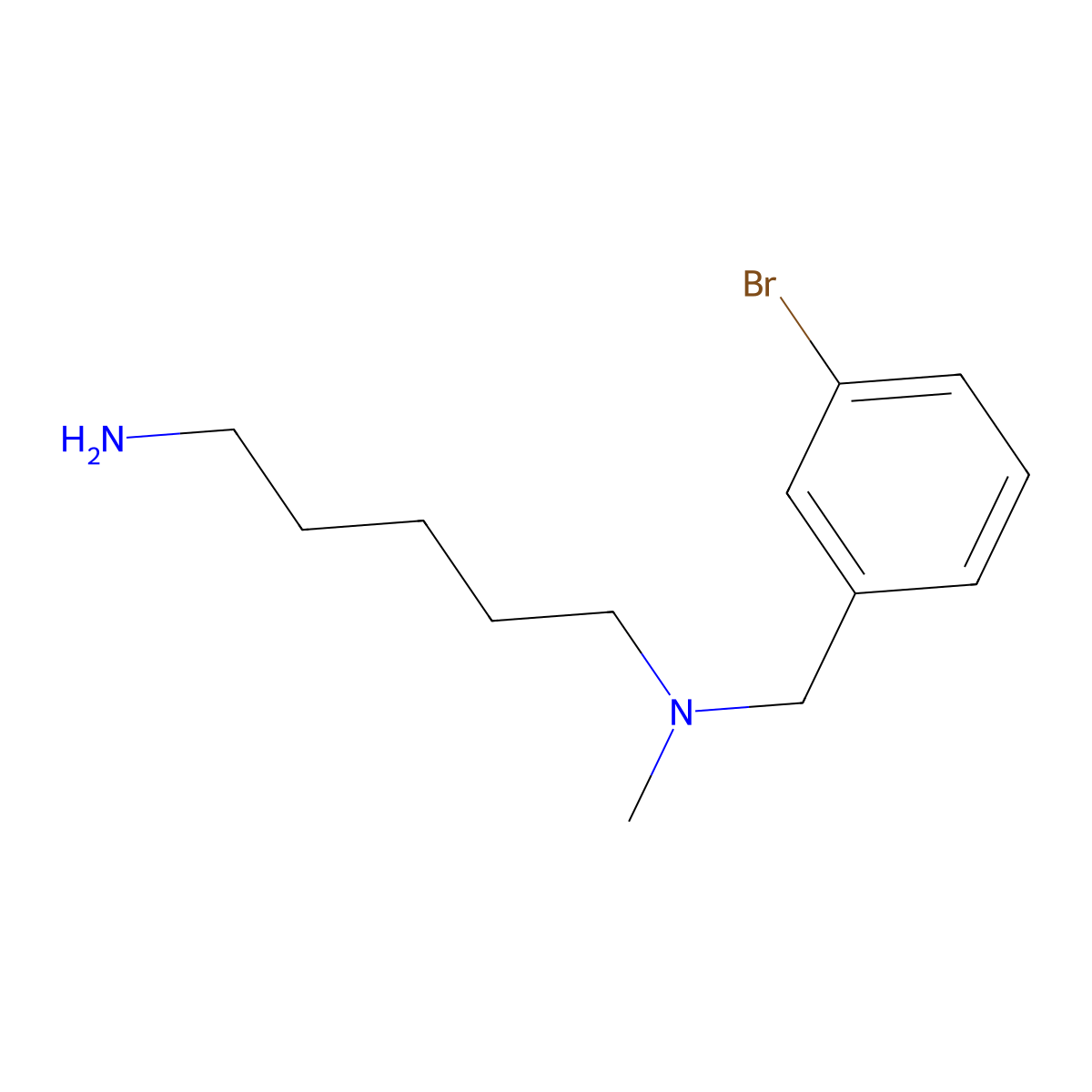 (5-Aminopentyl)[(3-bromophenyl)methyl]methylamine molecular structure, CAS 1247436-05-0