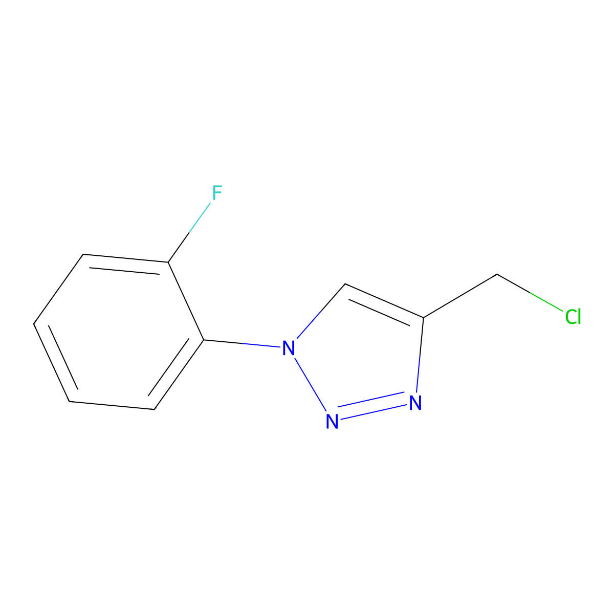 4-(chloromethyl)-1-(2-fluorophenyl)-1H-1,2,3-triazole molecular structure, CAS 1247436-19-6