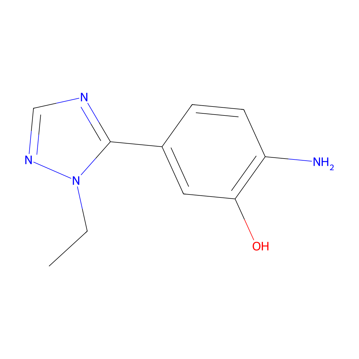 2-Amino-5-(1-ethyl-1h-1,2,4-triazol-5-yl)phenol molecular structure, CAS 1247436-61-8