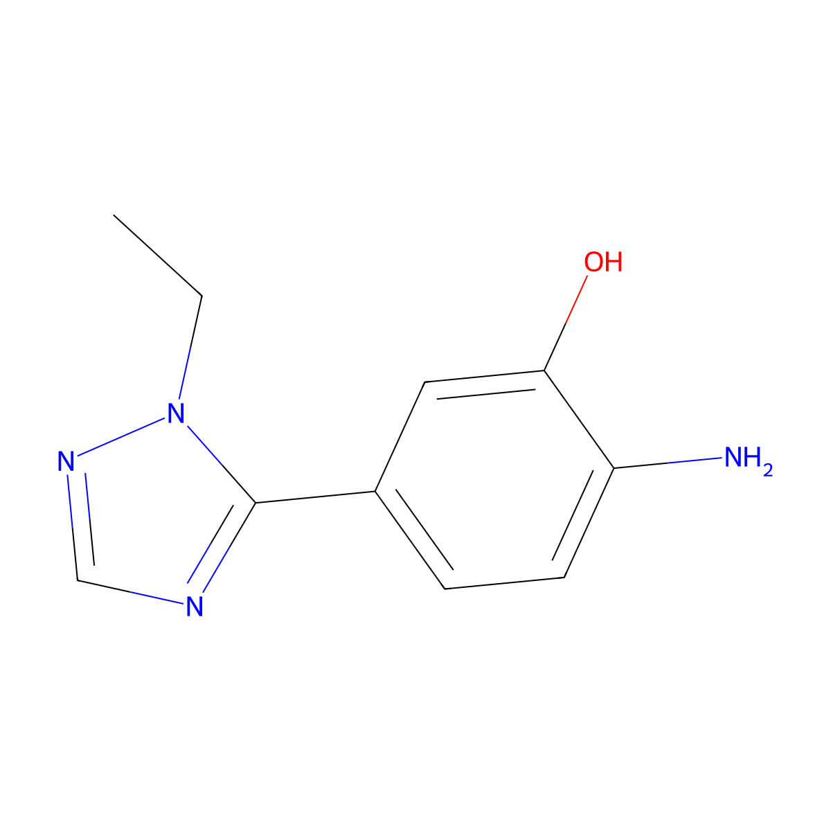 2-Amino-5-(1-ethyl-1h-1,2,4-triazol-5-yl)phenol molecular structure, CAS 1247436-61-8