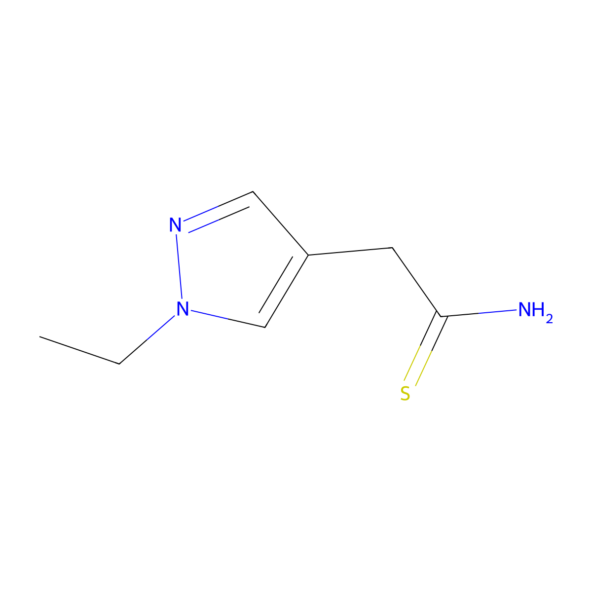 2-(1-Ethyl-1h-pyrazol-4-yl)ethanethioamide molecular structure, CAS 1247436-69-6