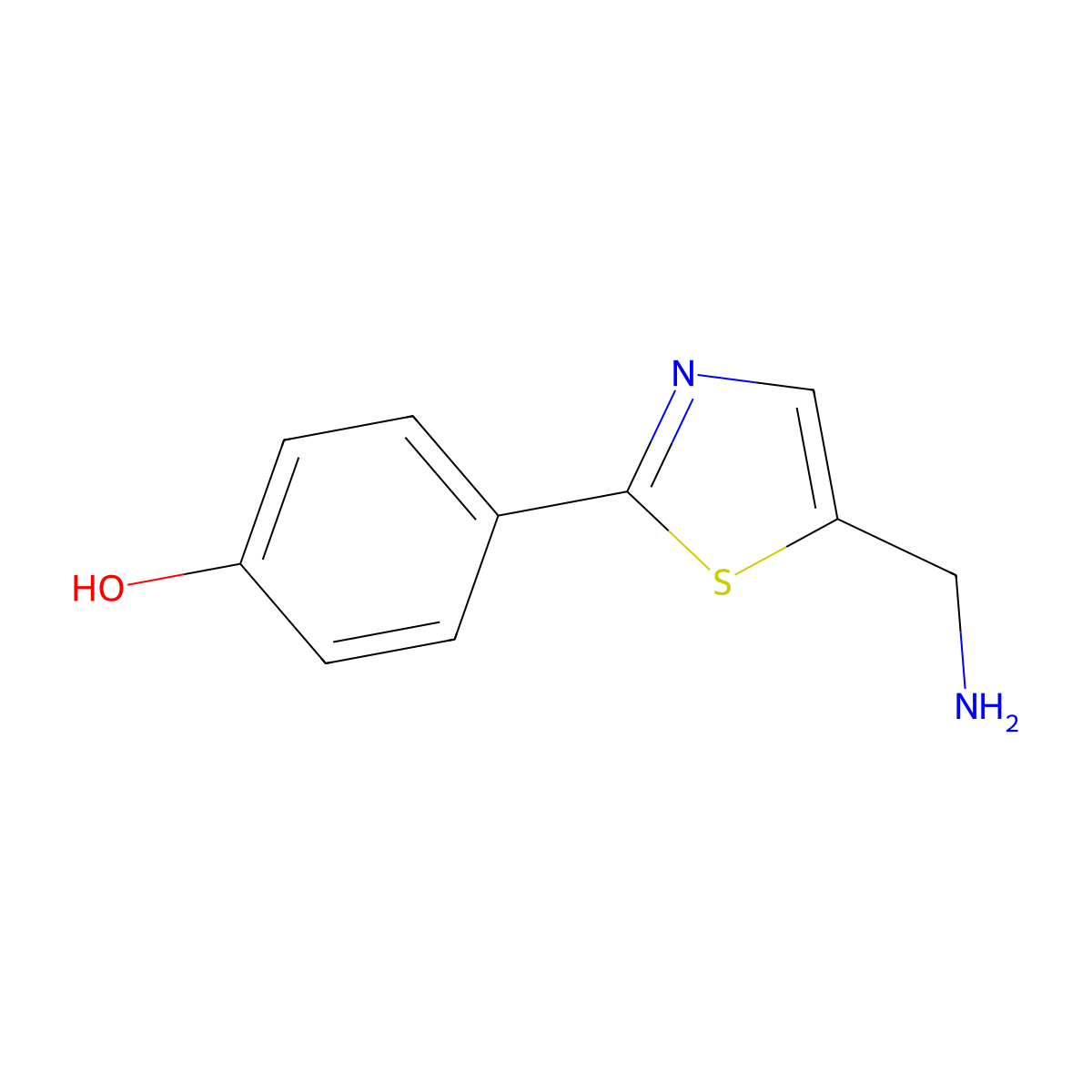 4-[5-(Aminomethyl)-2-thiazolyl]phenol molecular structure, CAS 1247437-19-9